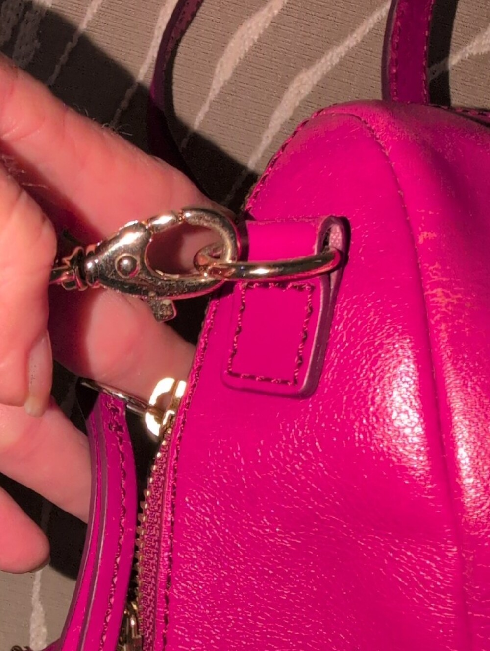 Fossil Hot Pink Leather Sydney Satchel And Crossbody - Picture 10 of 15